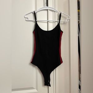 Ribbed Black Bodysuit